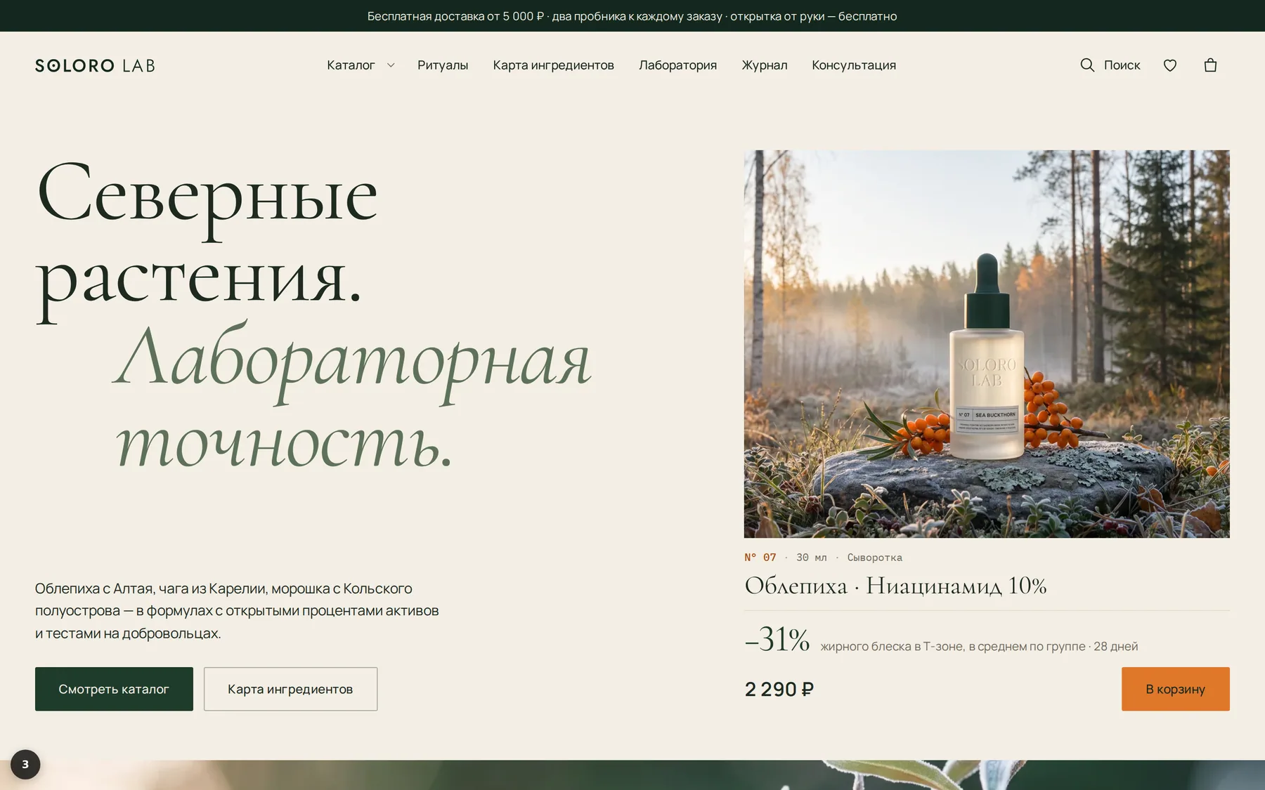 Концепция 03 «Северная наука»: первый экран на ПК
